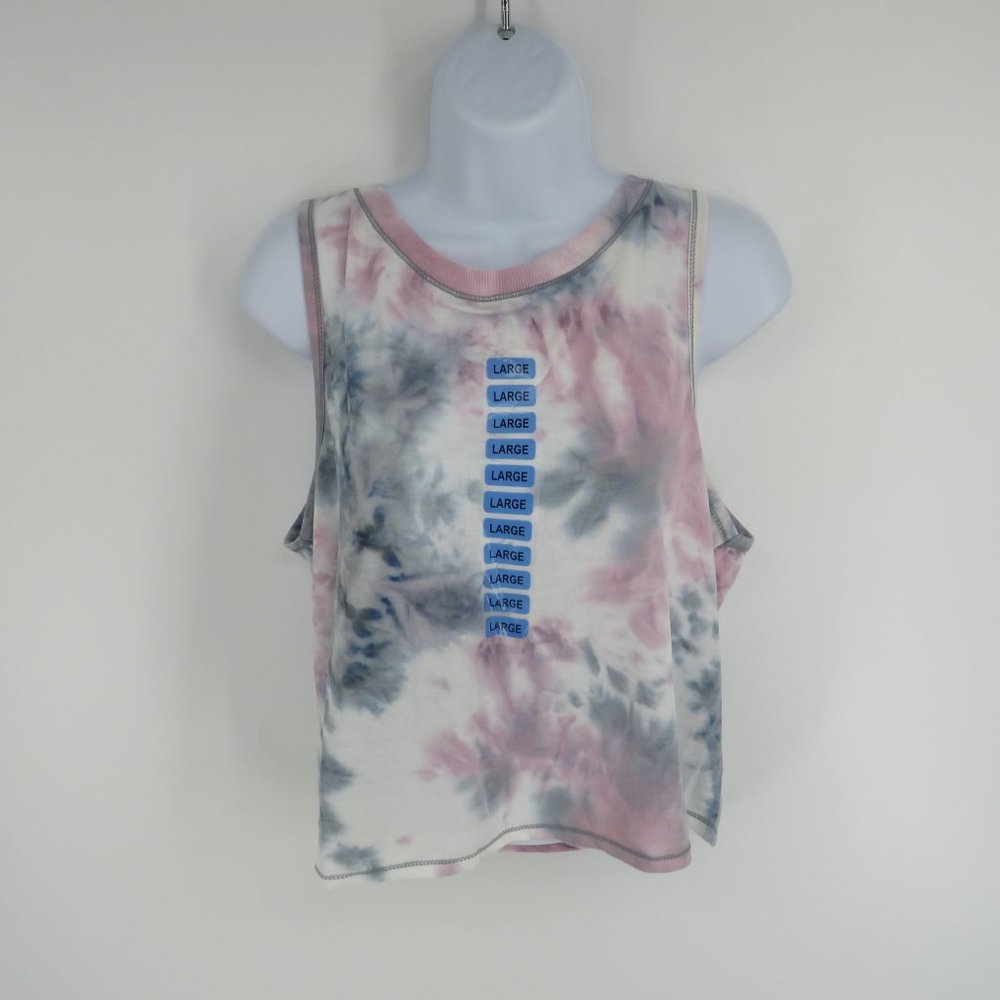 90 Degree By Reflex Womens Large Tie-Dye Tank Top Grey/Purple NWT $69